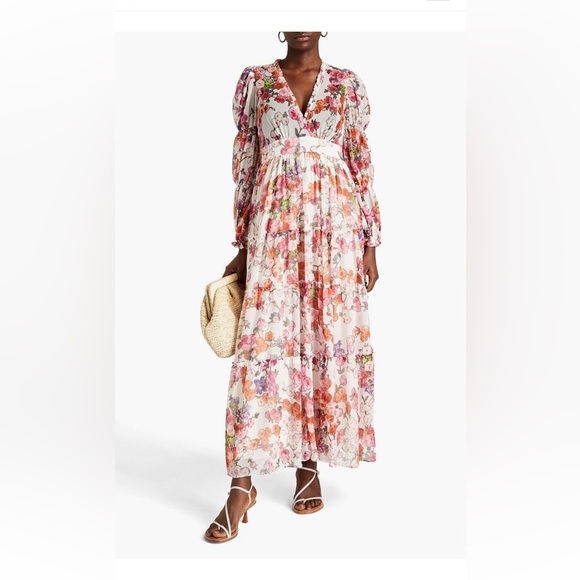 BYTIMO Dresses & Skirts - Bytimo XL Gathered floral print crepon maxi dress